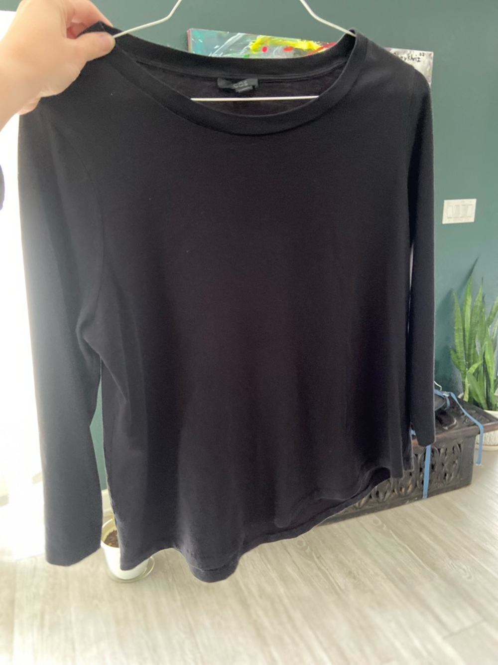 COS Black quarter-Sleeve Crewneck Tee